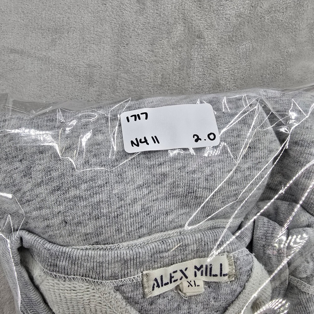 Alex Mill Sweatshirt Mens XL Gray Raglan Sleeve 100% Cotton Crewneck Pullover - Picture 8 of 8